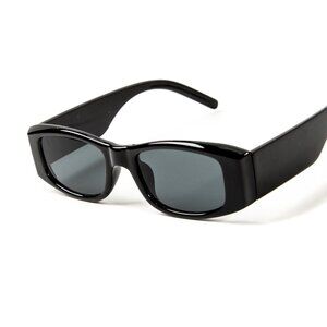 Black Tint Small Black Square Frame Swift Men Women Rectangle Sunglasses